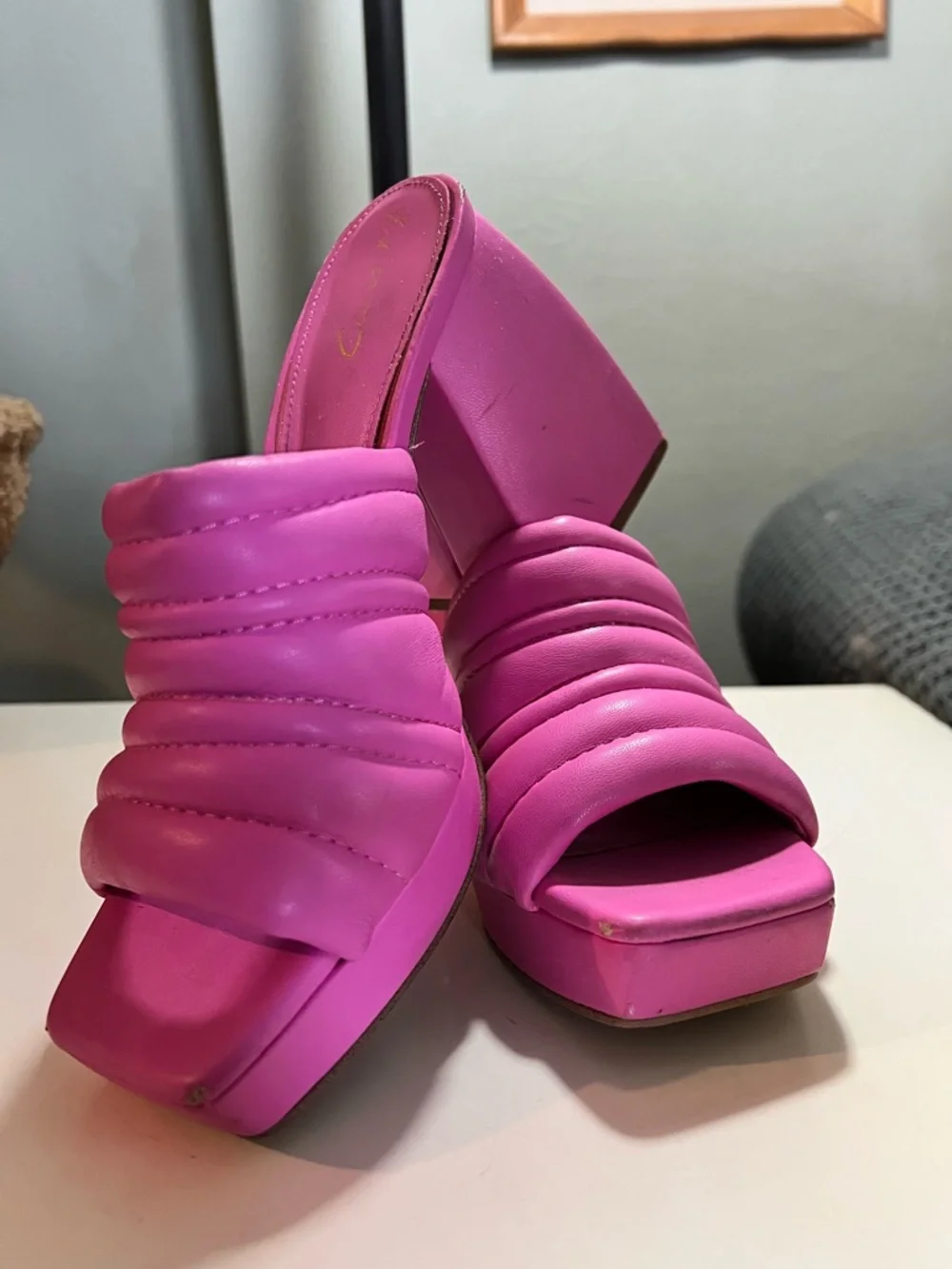 Circus NY by Sam Edelman Marlie Platform Sandals in vibrant pink sz 6